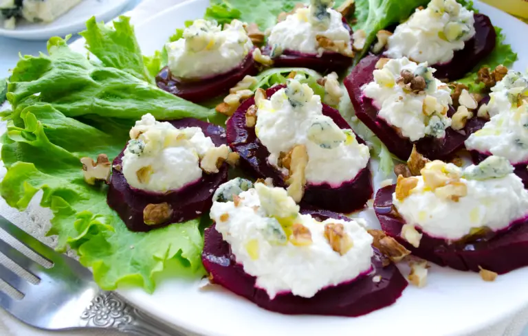 roasted beets with goat cheese and walnuts