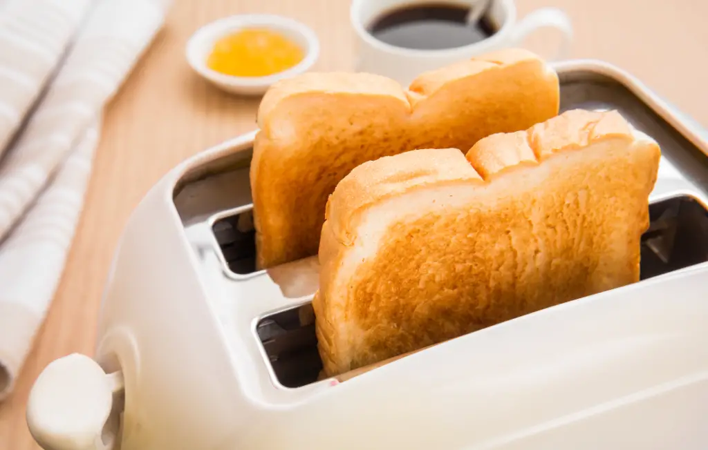 gluten free toast in toaster